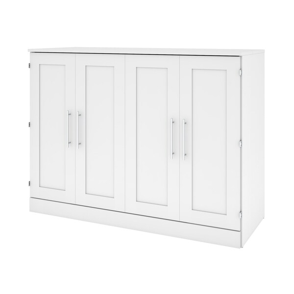 Pur 61W Full Cabinet Bed with Mattress, White